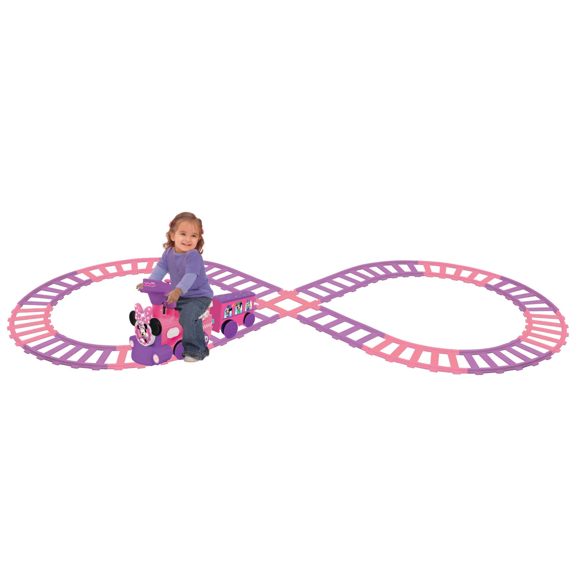 Kiddieland Minnie Mouse Ride-On Train with Caboose & Tracks